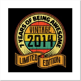 7 years of being awesome vintage 2014 Limited edition Posters and Art